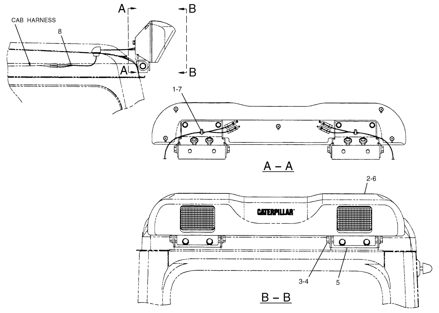 345B · ELECTRICAL AND STARTING SYSTEM · 111-4694 CAT parts diagram
