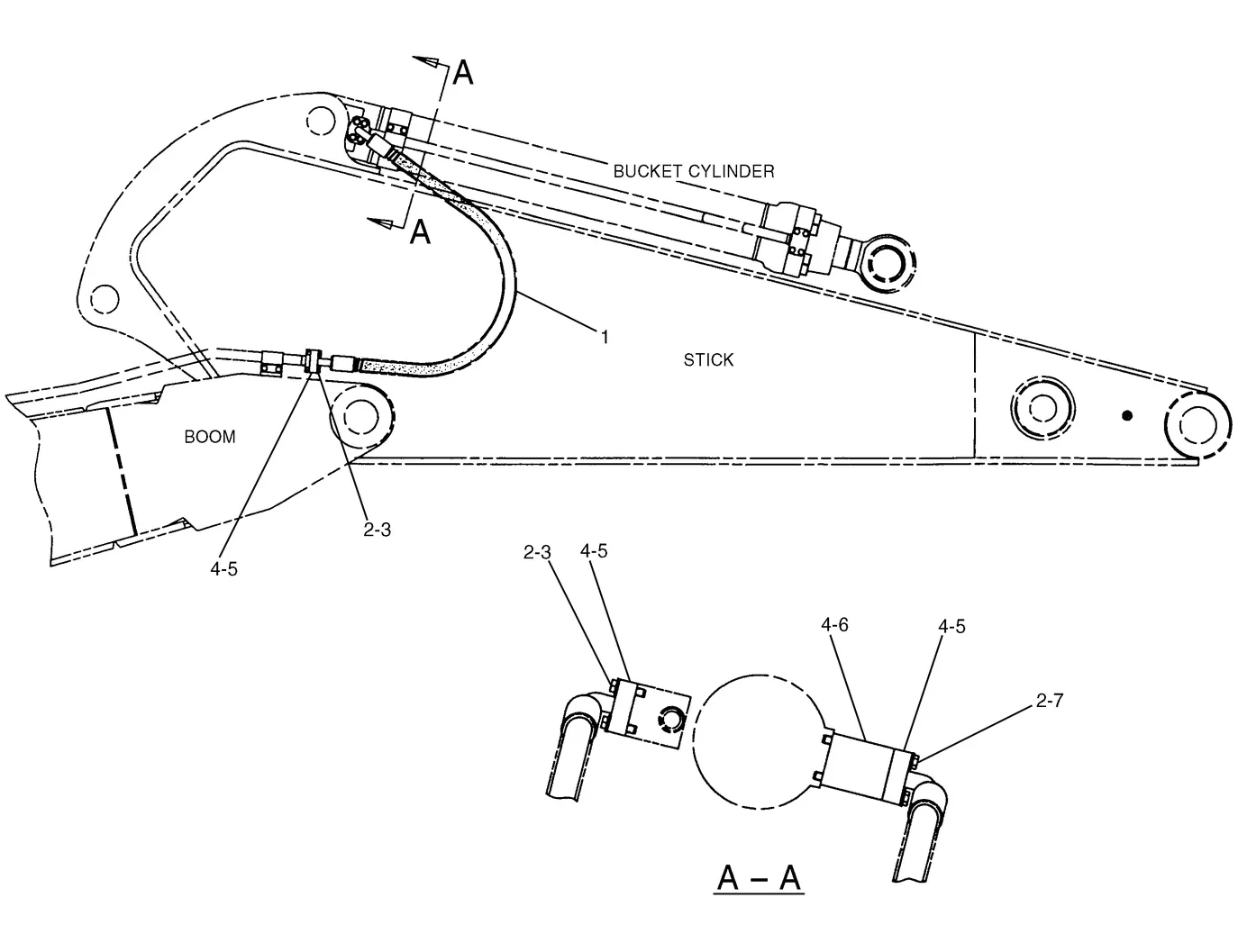 345B · HYDRAULIC SYSTEM · 128-7448 CAT parts diagram