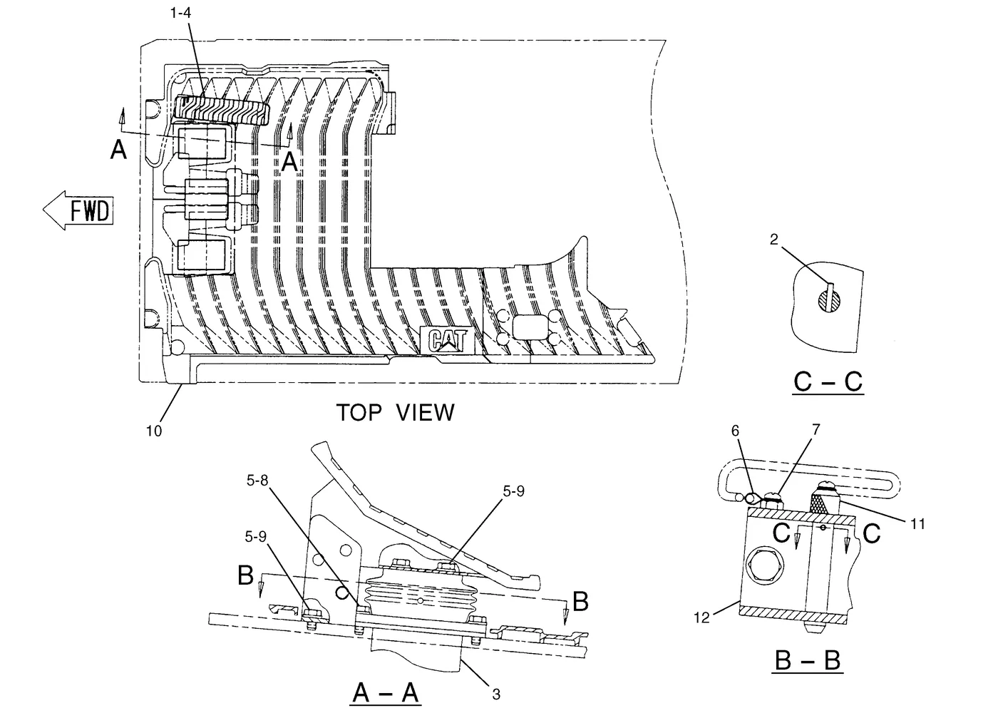 345B · HYDRAULIC SYSTEM · 111-6428 CAT parts diagram