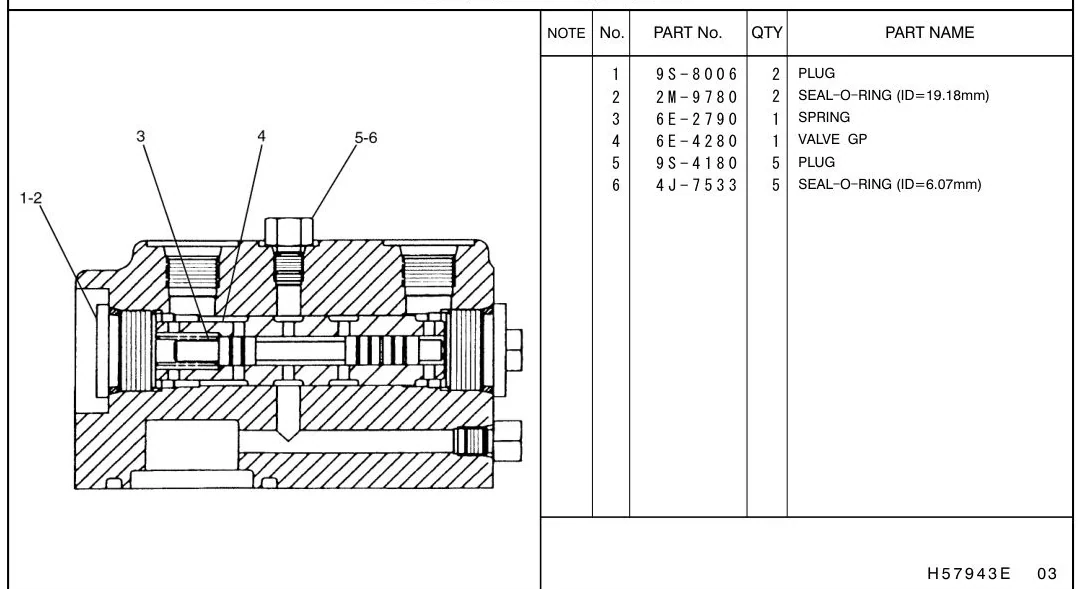 345B 2M9780 parts diagram