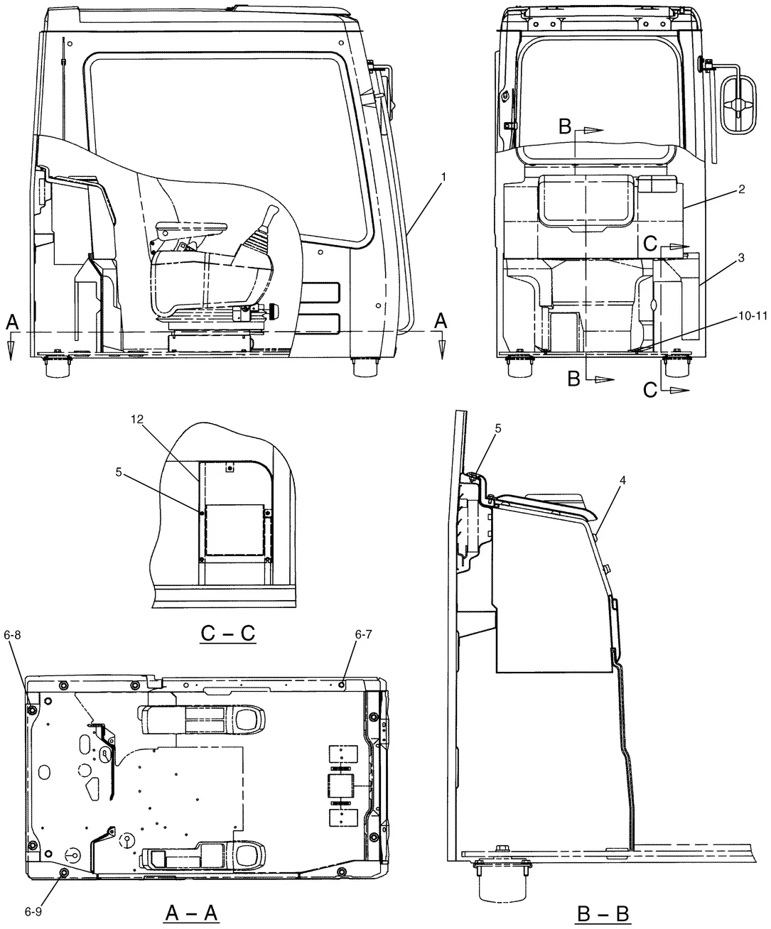345B · OPERATOR STATION · 156-6525 CAT parts diagram