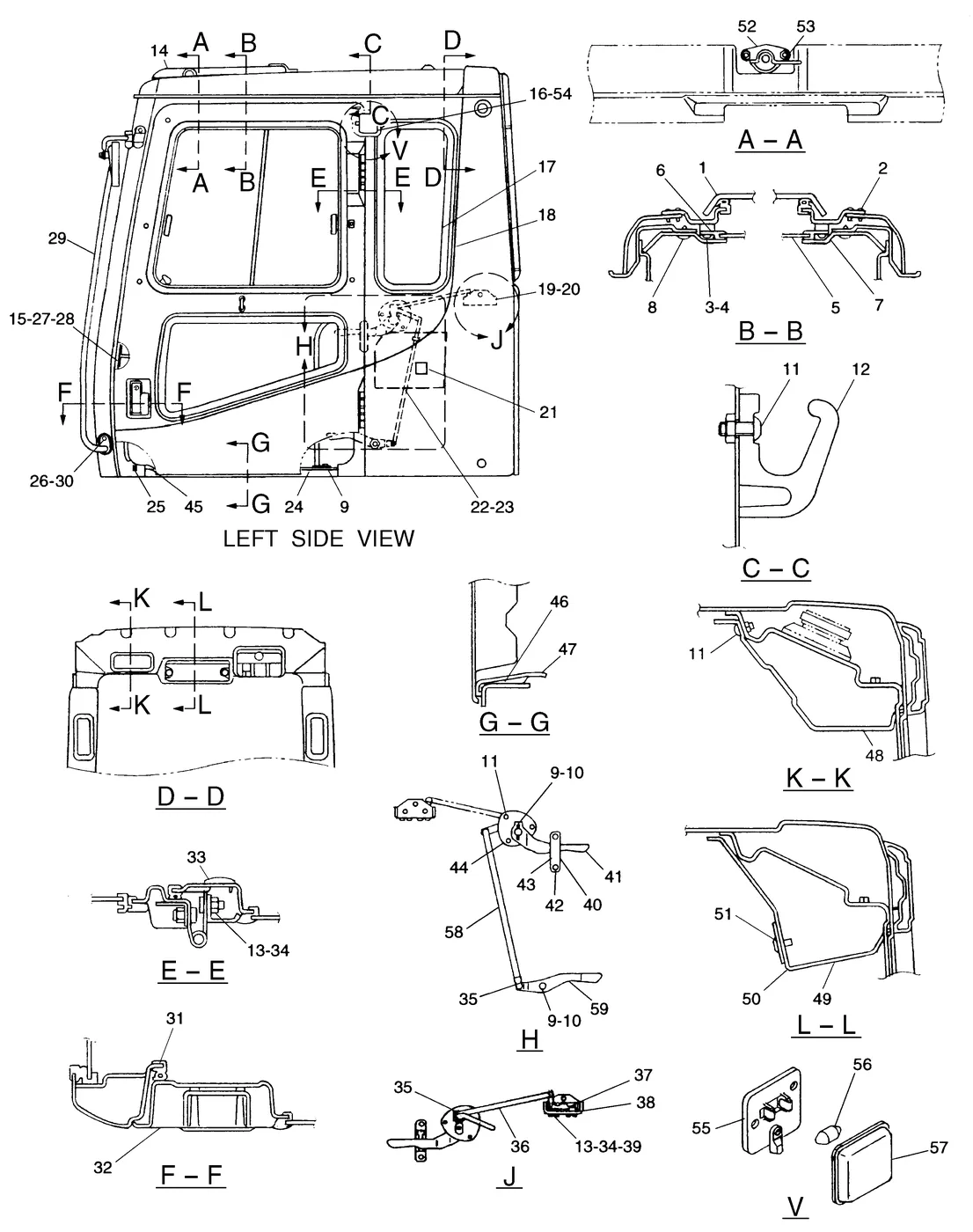345B · OPERATOR STATION · 128-2142 CAT parts diagram