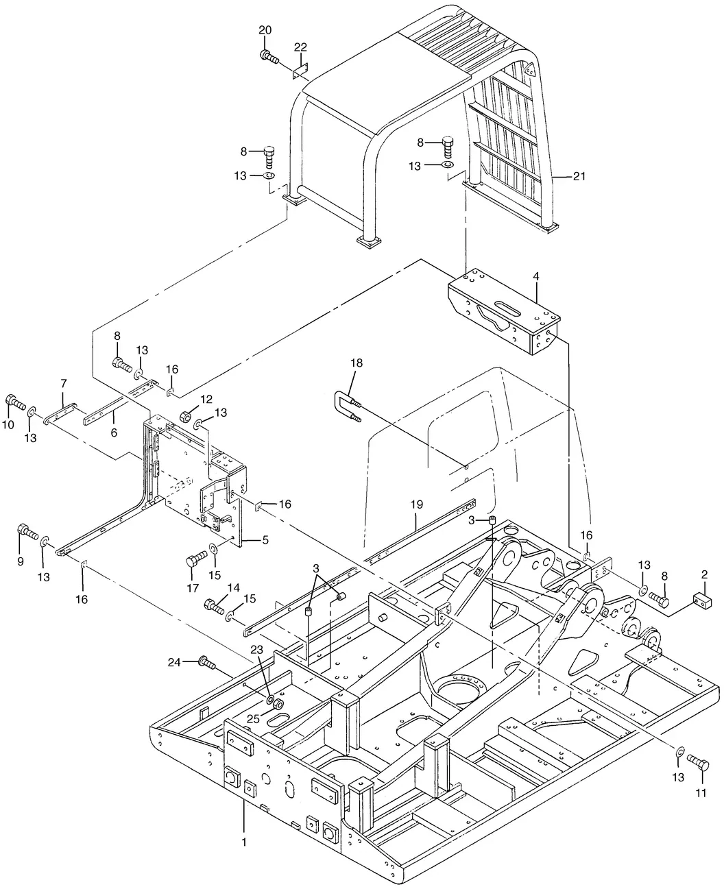 345B · OPERATOR STATION · 147-3954 CAT parts diagram