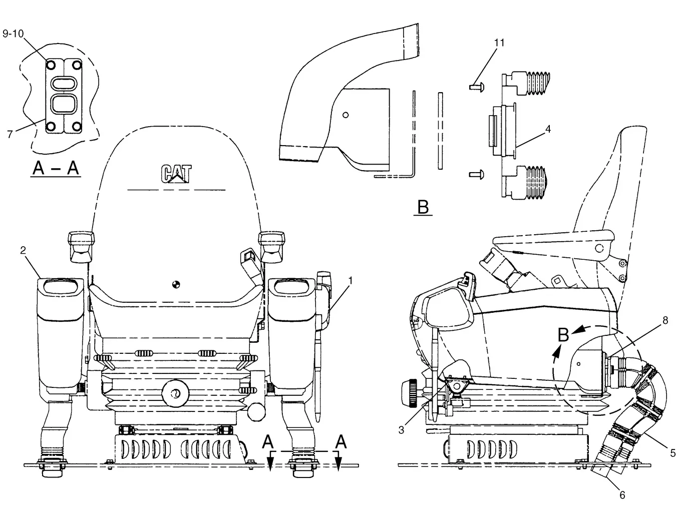 345B · OPERATOR STATION · 111-6278 CAT parts diagram