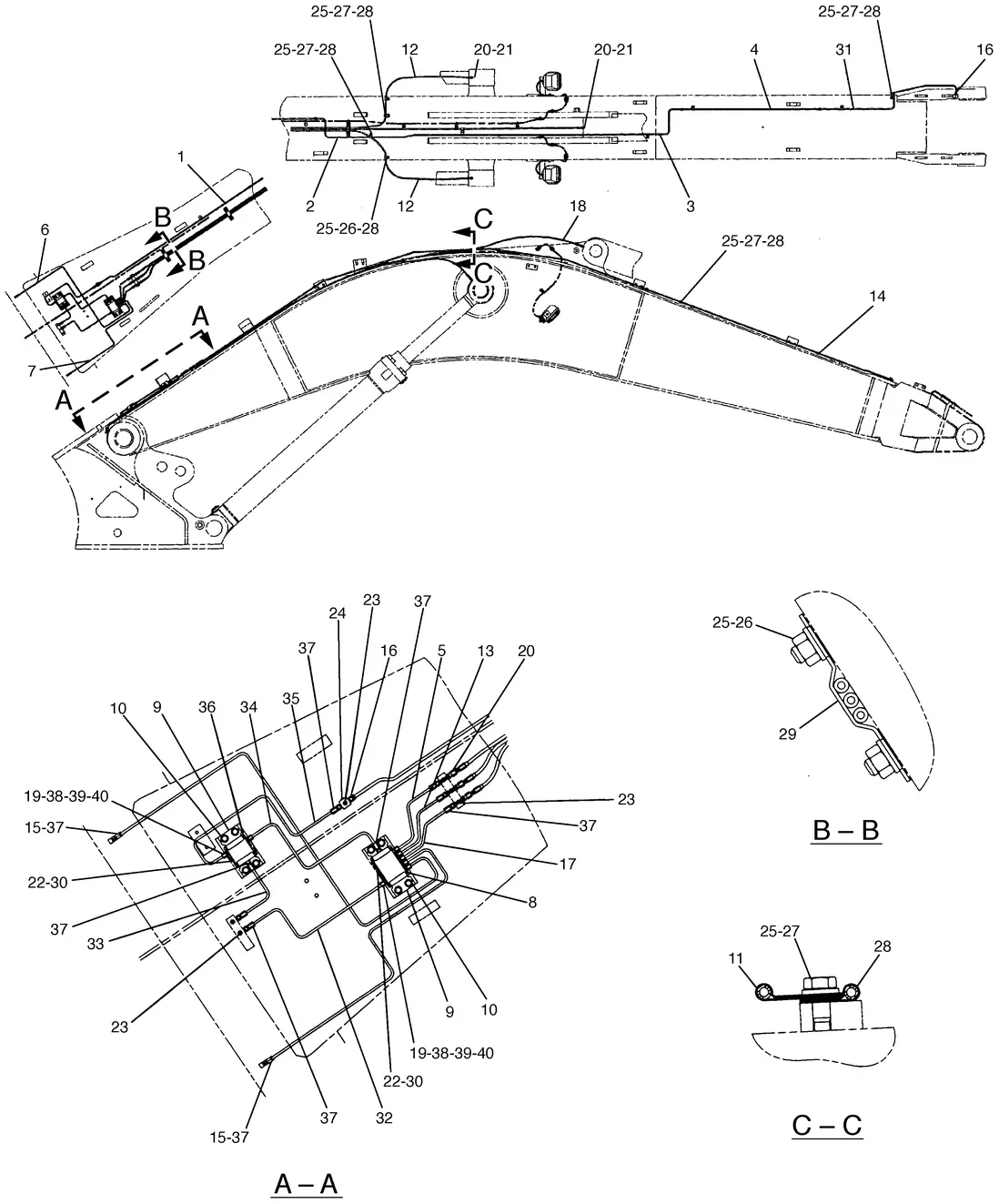 345B · IMPLEMENTS · 127-1345 CAT parts diagram