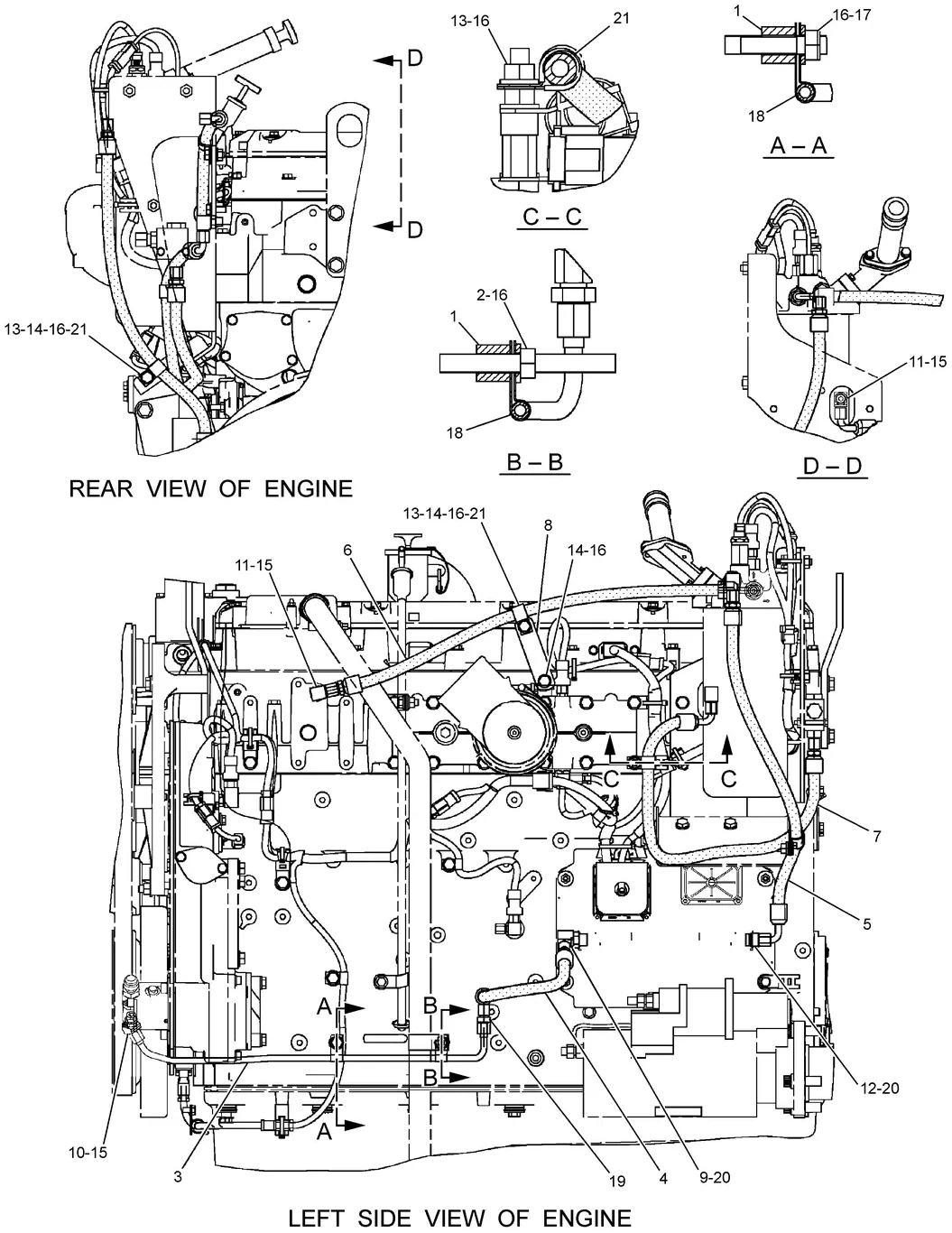 345C · FUEL SYSTEM · 246-4786 CAT parts diagram