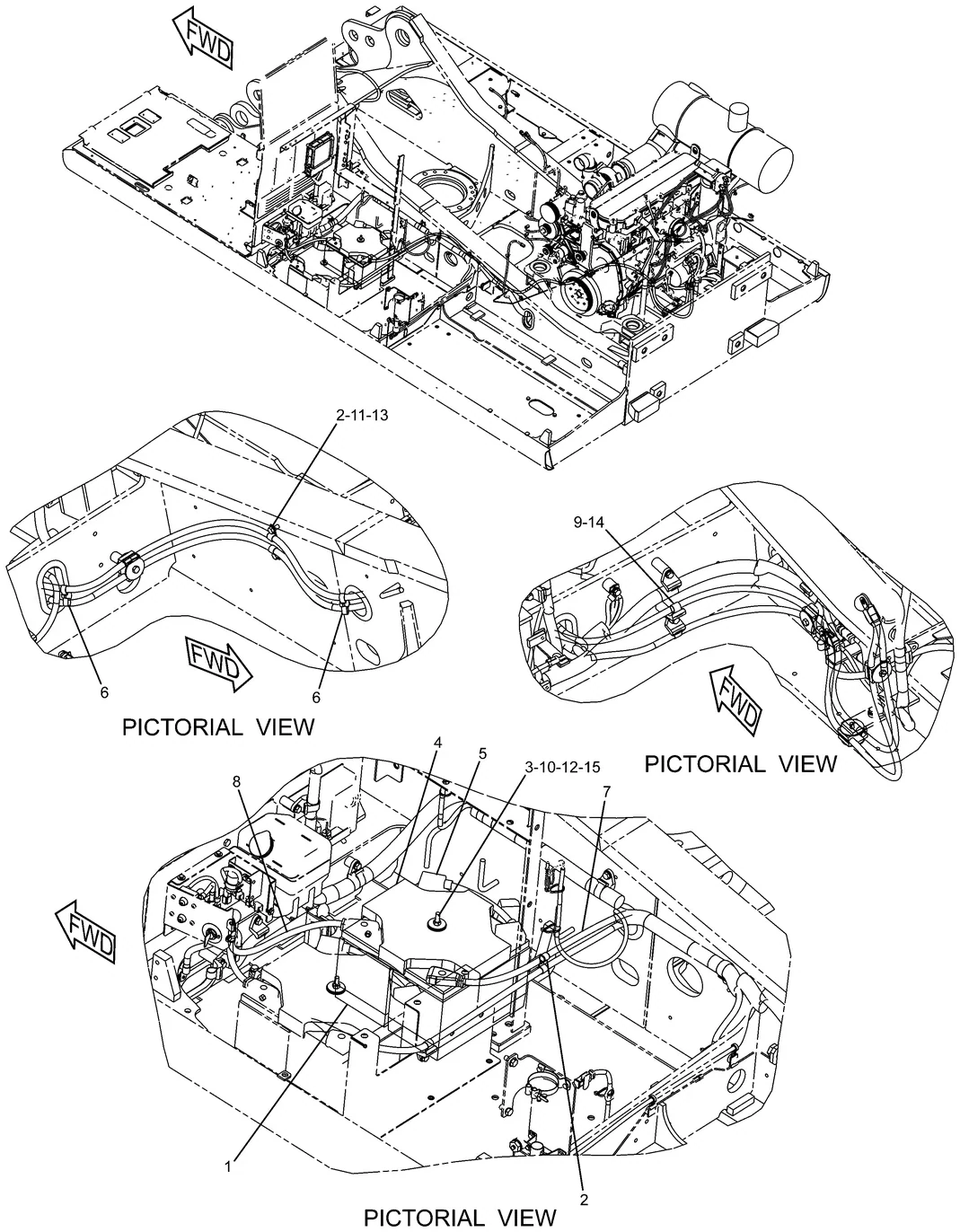 345C · ELECTRICAL AND STARTING SYSTEM · 227-7144 CAT parts diagram