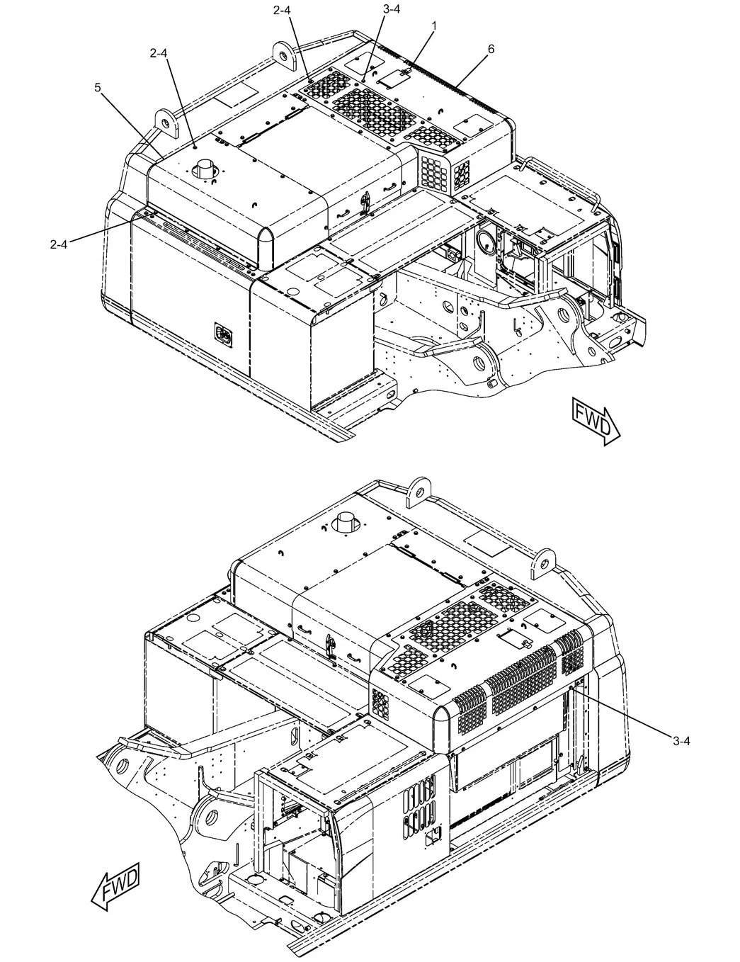 345C · FRAME AND BODY · 223-2968 CAT parts diagram