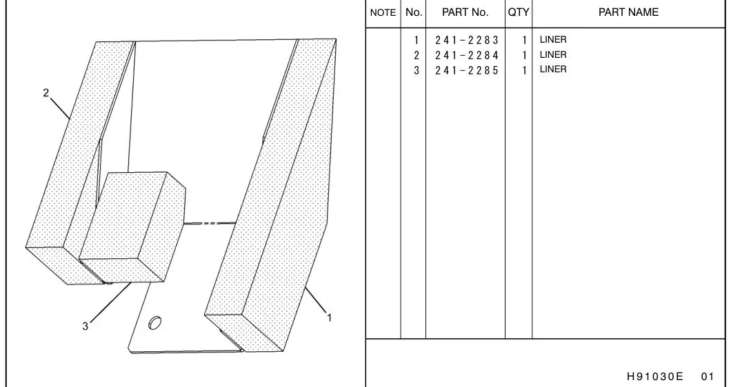 345C 2412285 parts diagram