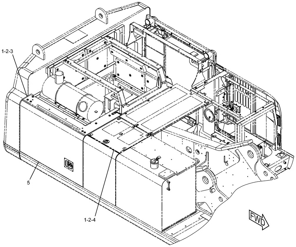 345C · FRAME AND BODY · 256-1715 CAT parts diagram