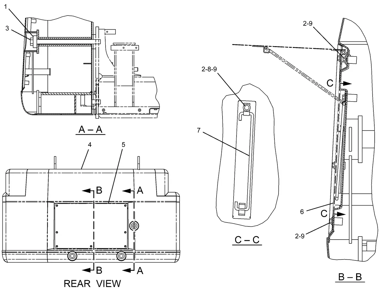 345C · FRAME AND BODY · 223-2956 CAT parts diagram