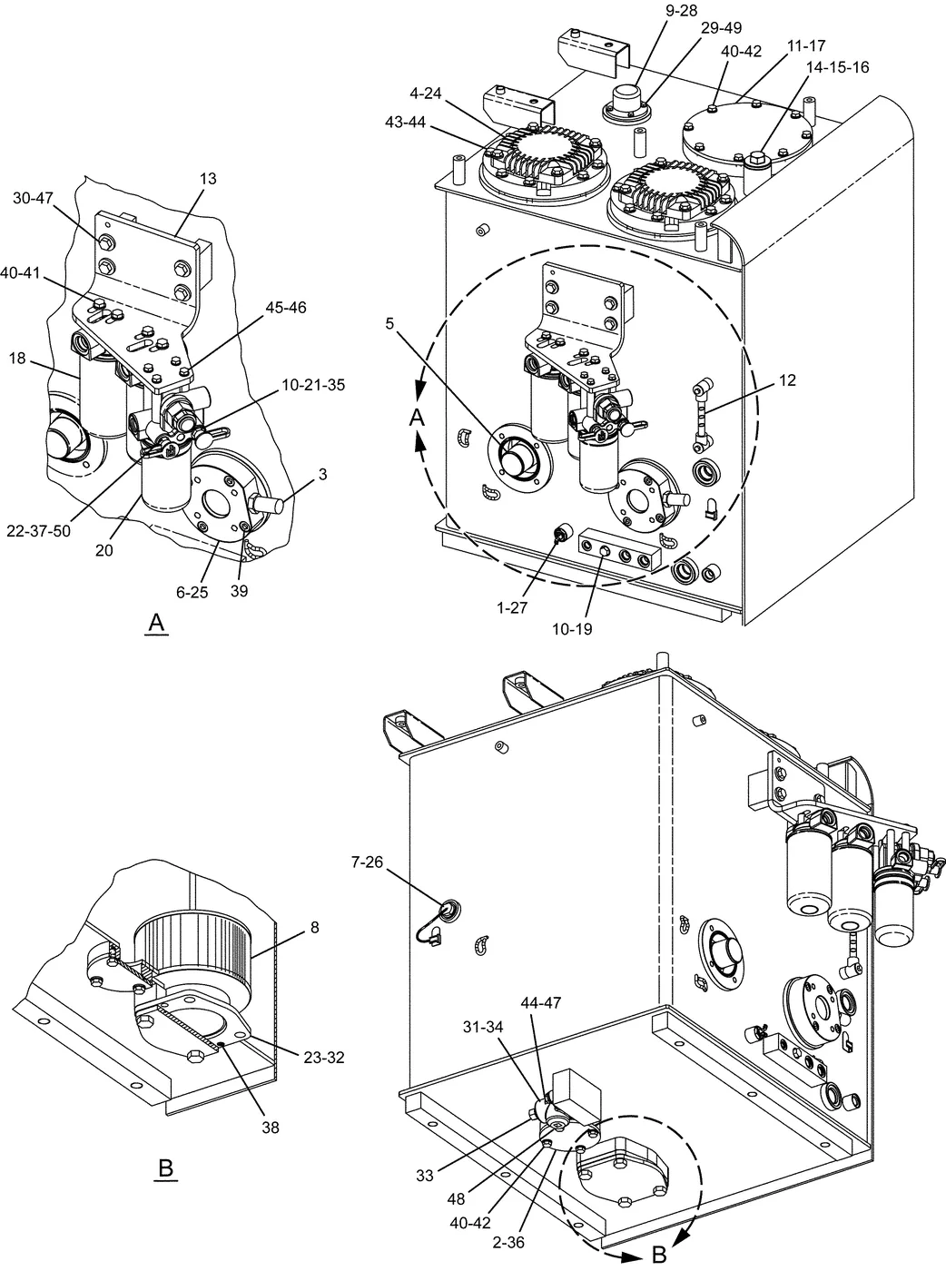 345C · HYDRAULIC SYSTEM · 227-0431 CAT parts diagram