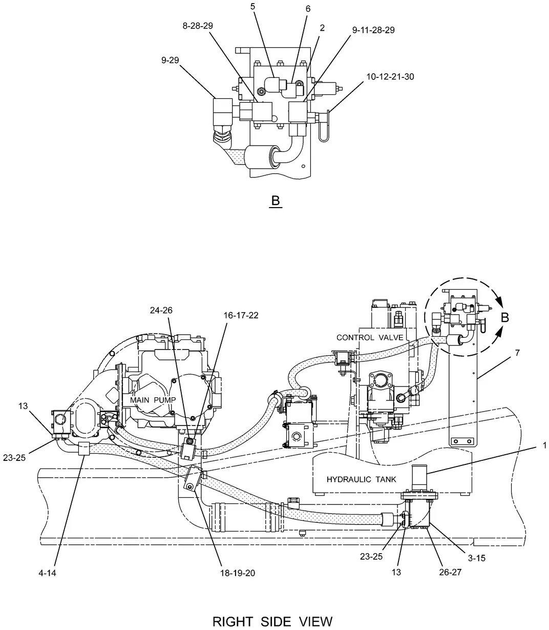 345C · HYDRAULIC SYSTEM · 227-0586 CAT parts diagram