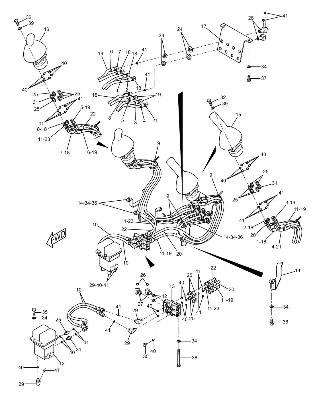 345C · HYDRAULIC SYSTEM · 227-0442 CAT parts diagram