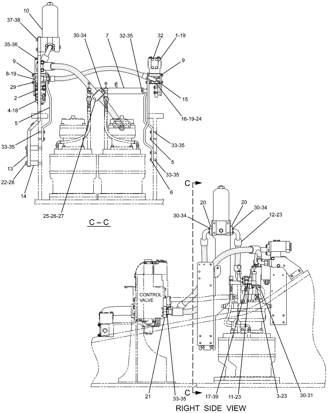 345C · HYDRAULIC SYSTEM · 248-9459 CAT parts diagram