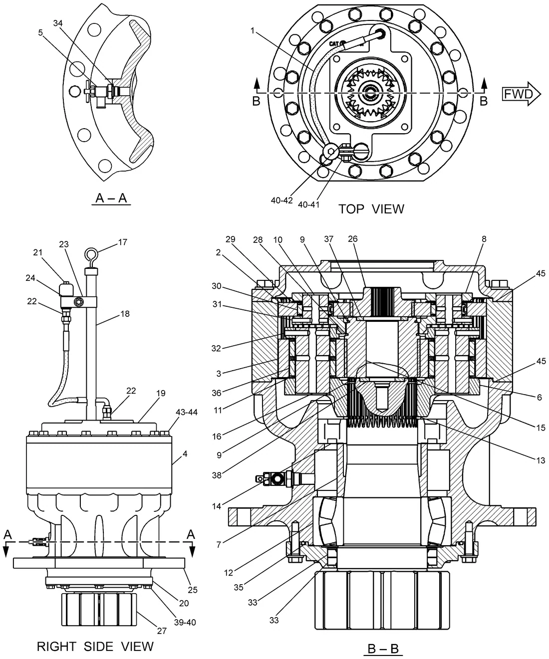 345C · HYDRAULIC SYSTEM · 227-6113 CAT parts diagram