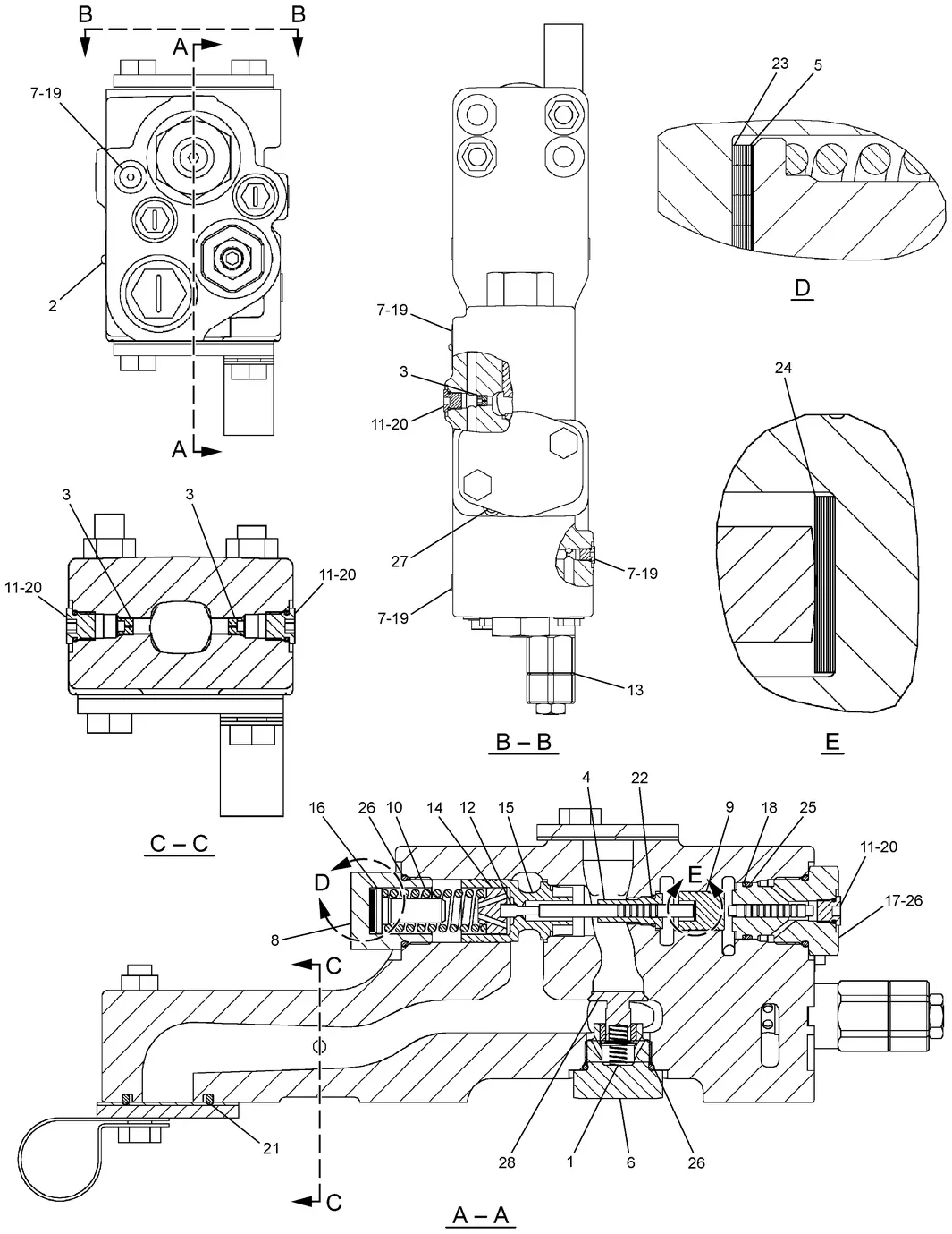 345C · HYDRAULIC SYSTEM · 263-1964 CAT parts diagram