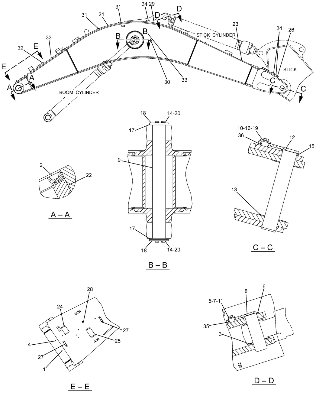 345C · IMPLEMENTS · 235-7721 CAT parts diagram
