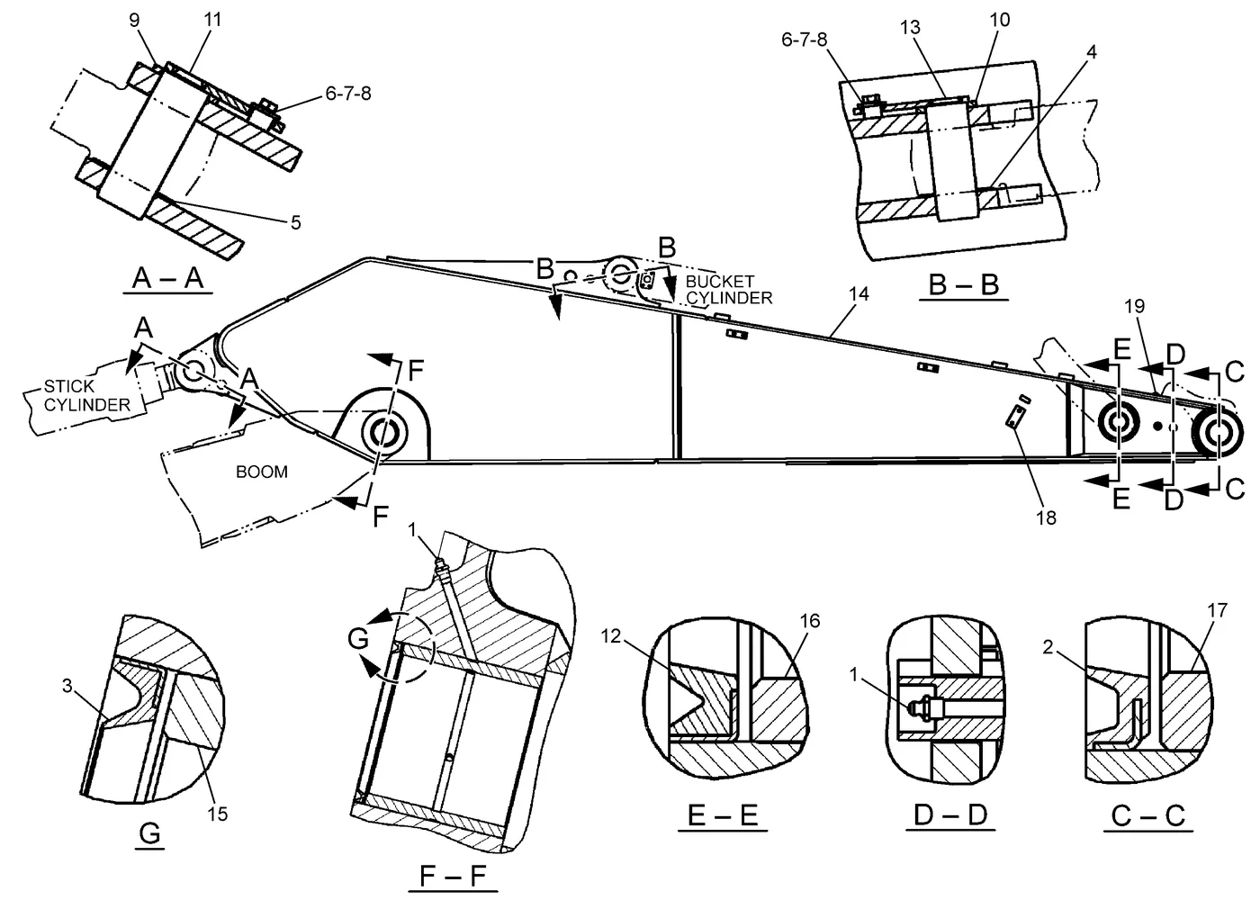 345C · IMPLEMENTS · 241-7364 CAT parts diagram