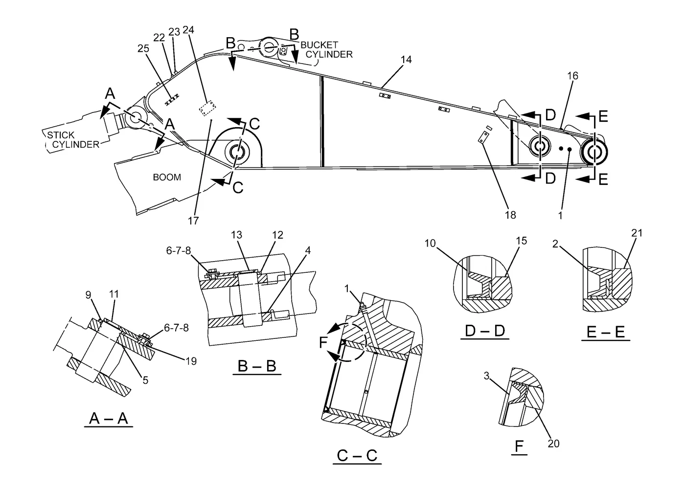 345C · IMPLEMENTS · 228-5427 CAT parts diagram