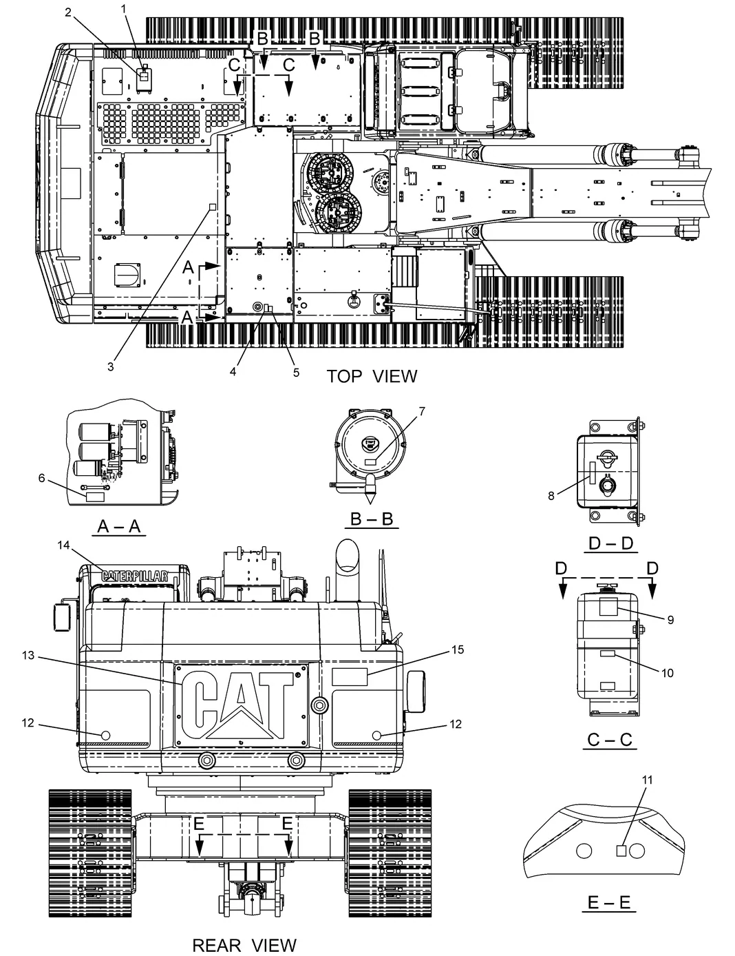 345C · SERVICE EQUIPMENT AND SUPPLIES · 220-2477 CAT parts diagram