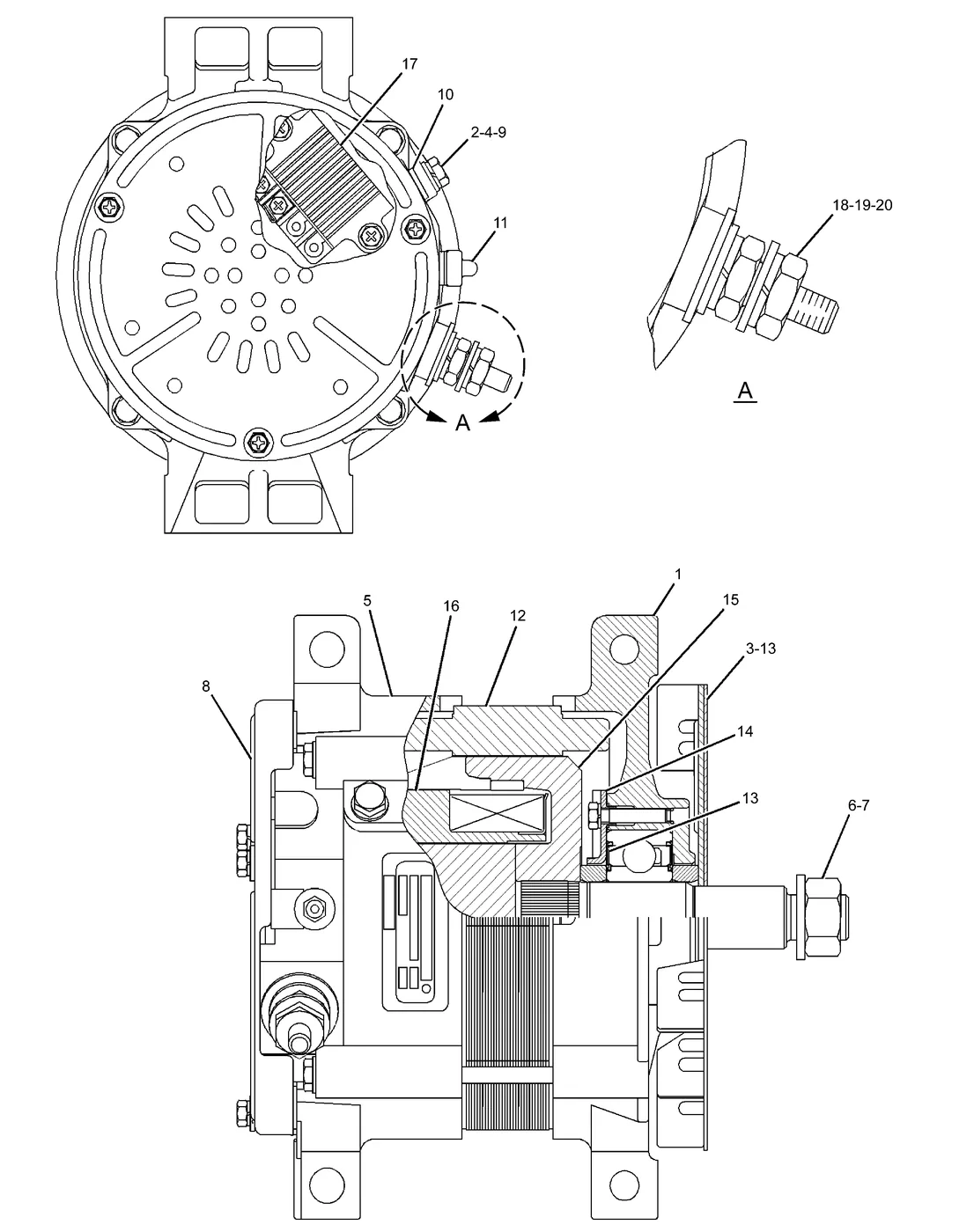 199-8436 - KIT (TERMINAL) (INCLUDES HOLDER AS,PLATE, INSULATOR,PIN,BOLT,GROMMET & NUT)