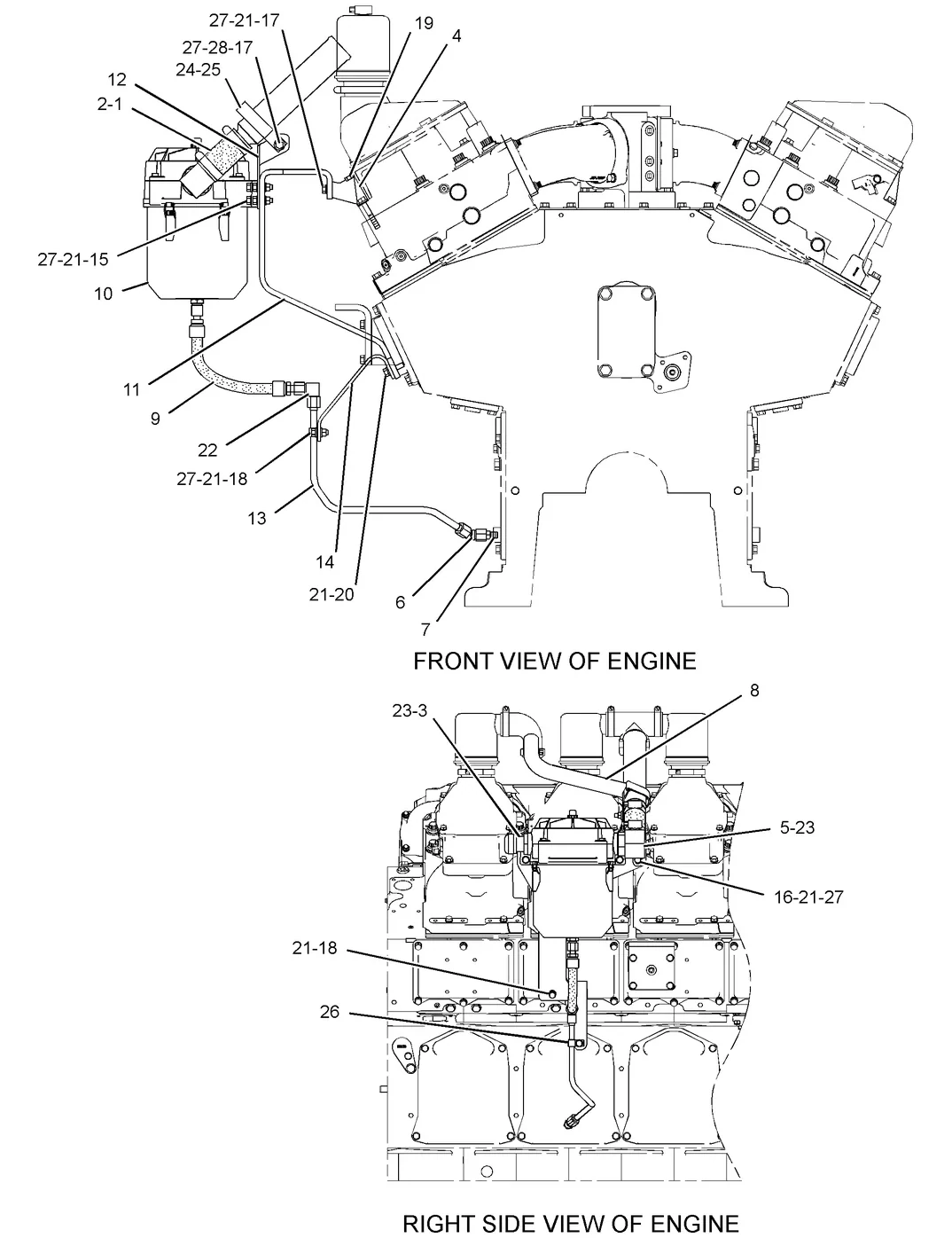 3508C · LUBRICATION SYSTEM · 297-1019 CAT parts diagram