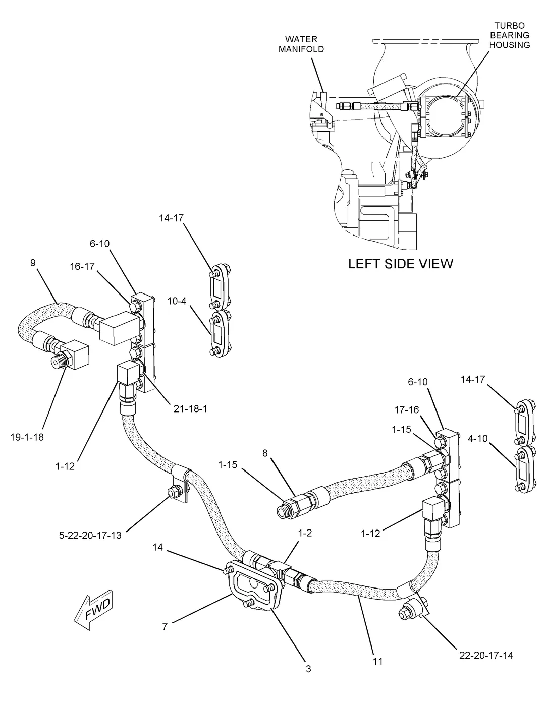 3508C · COOLING SYSTEM · 116-9870 CAT parts diagram