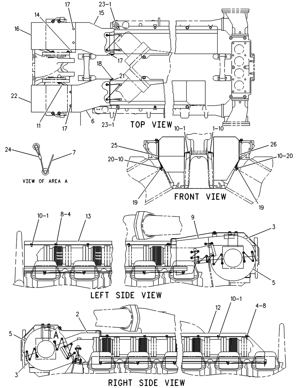 3516 · AIR INLET AND EXHAUST SYSTEM · 148-6858 CAT parts diagram