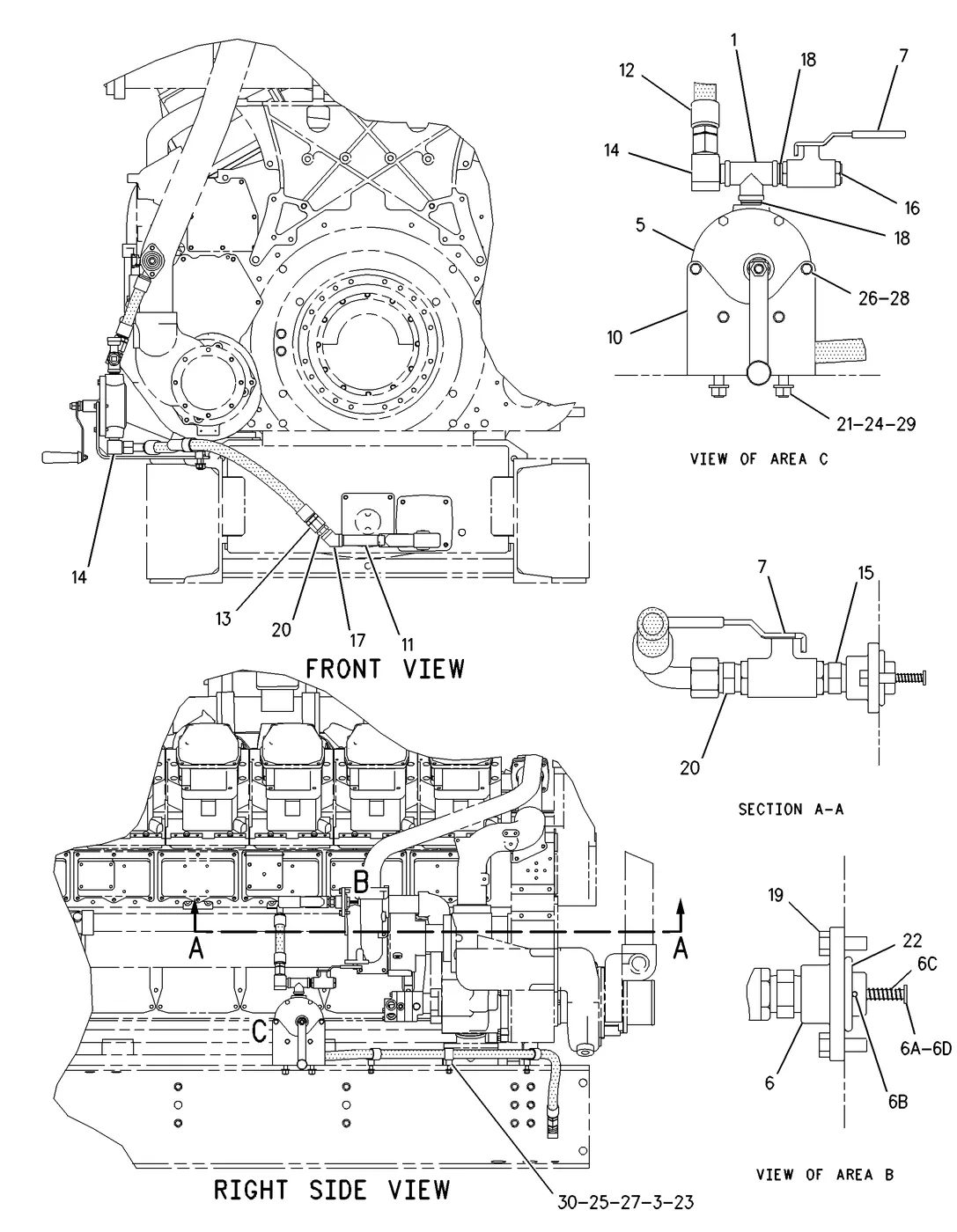 3516B · LUBRICATION SYSTEM · 197-7082 CAT parts diagram