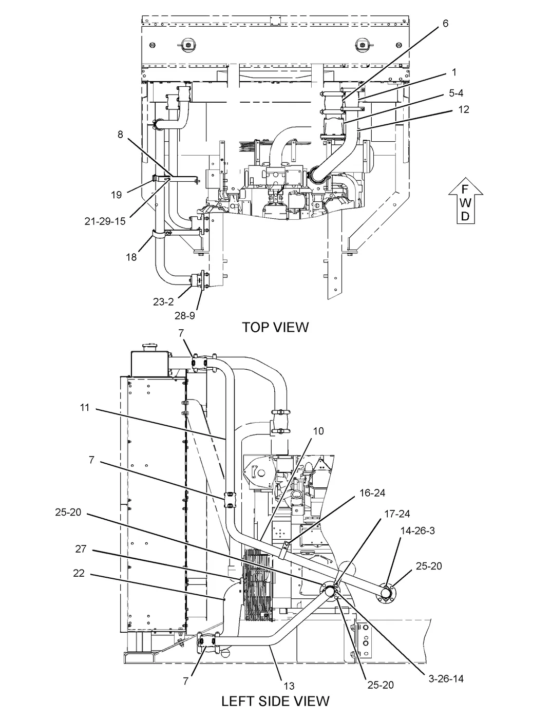 3516B · COOLING SYSTEM · 249-0301 CAT parts diagram