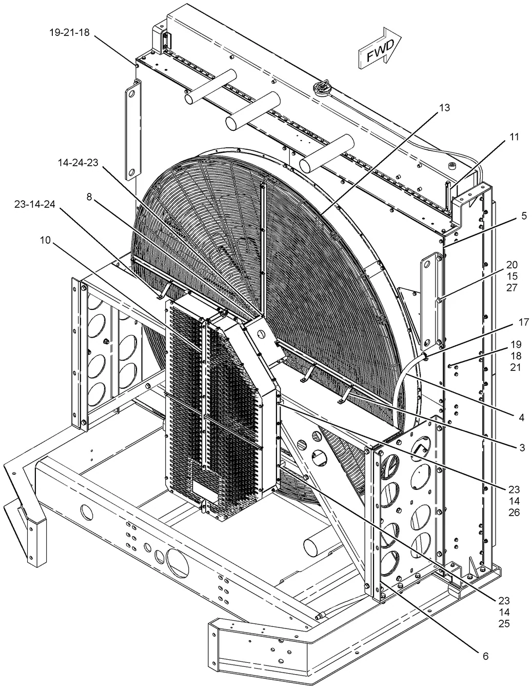 3516B · COOLING SYSTEM · 249-0309 CAT parts diagram