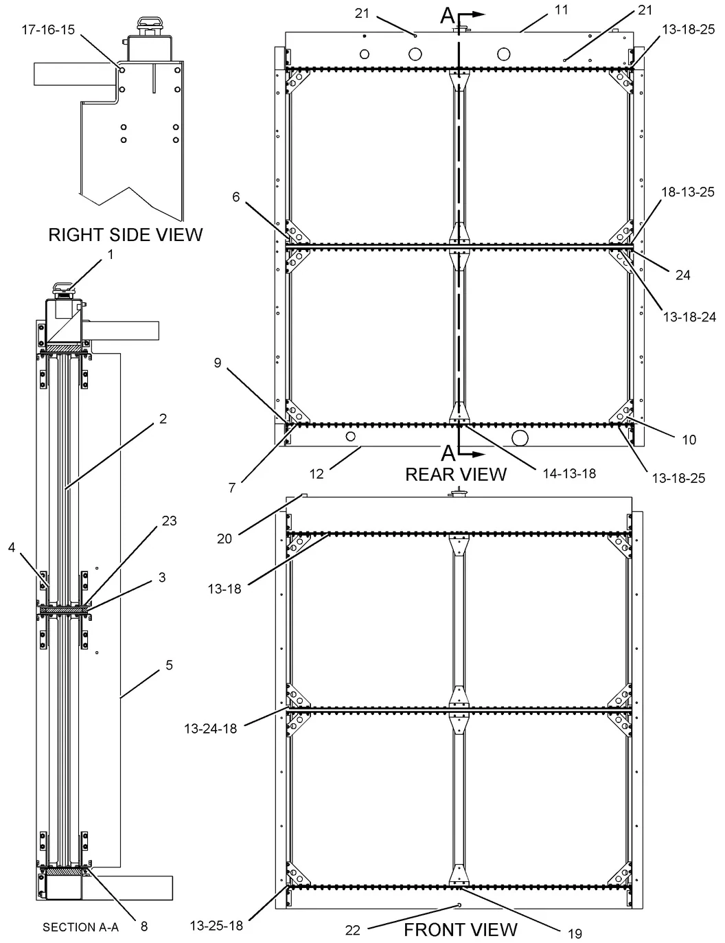 3516B · COOLING SYSTEM · 252-9877 CAT parts diagram