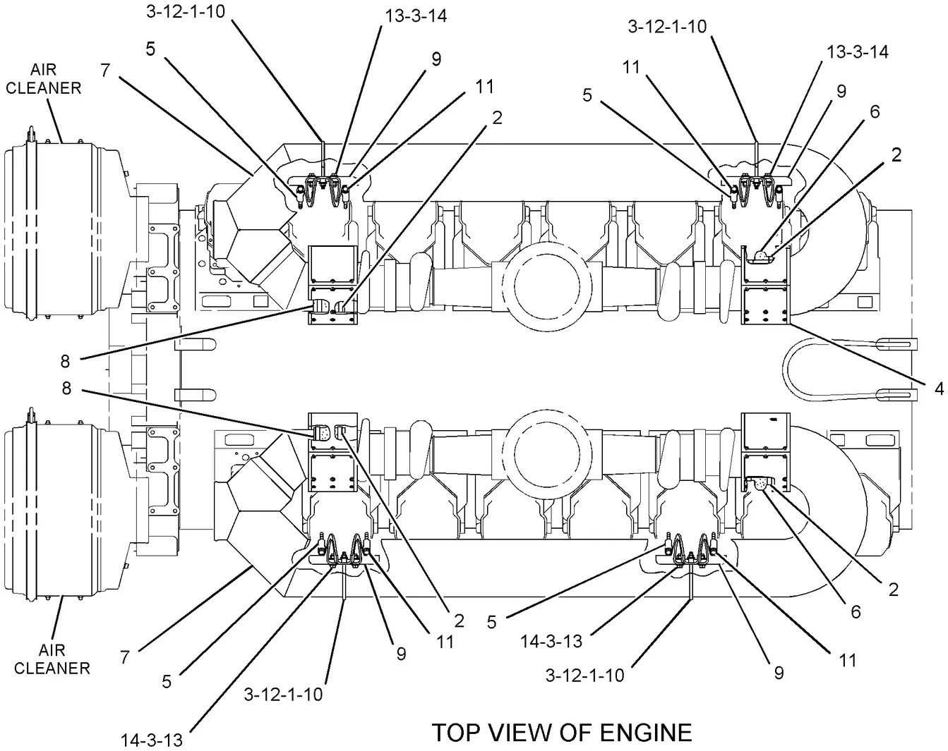 3516B · AIR INLET AND EXHAUST SYSTEM · 208-0821 CAT parts diagram