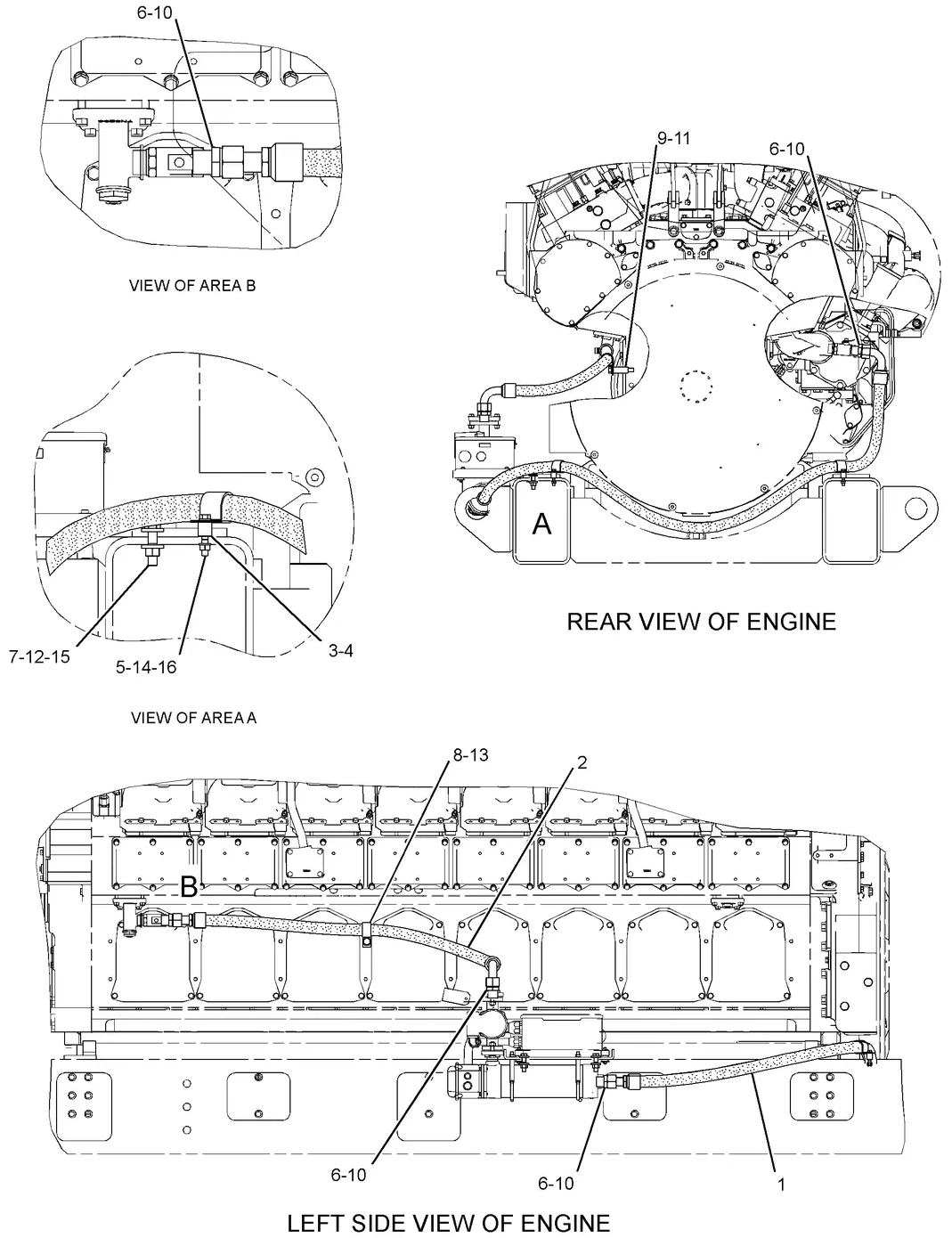 3516B · ELECTRICAL AND STARTING SYSTEM · 307-8458 CAT parts diagram