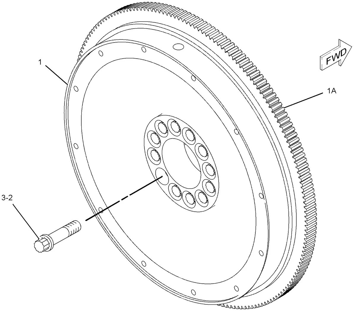 3S-1307 - BOLT-12 POINT HEAD (3/8-16X2-IN)