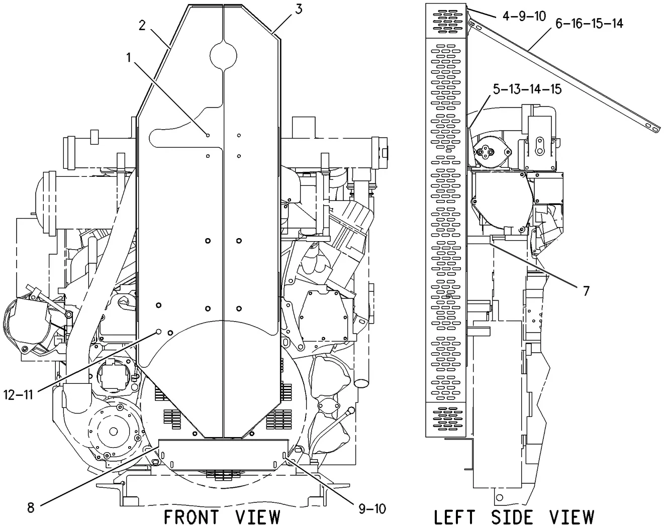 3516B · BASIC ENGINE · 312-5105 CAT parts diagram