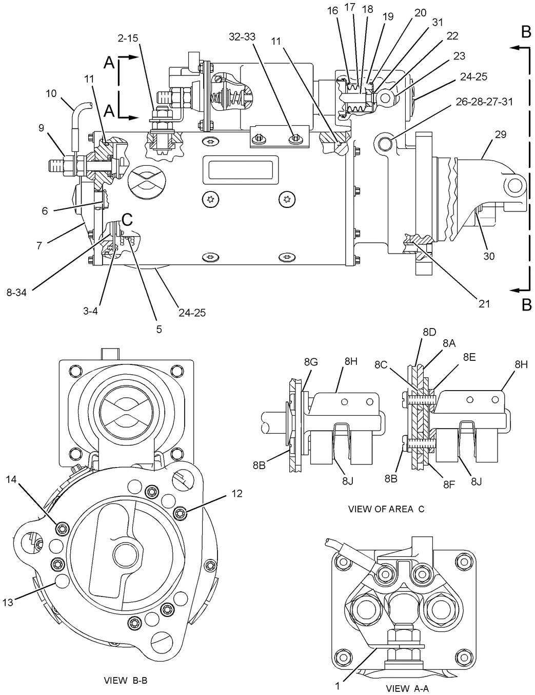 3516B · ELECTRICAL AND STARTING SYSTEM · 125-6537 CAT parts diagram