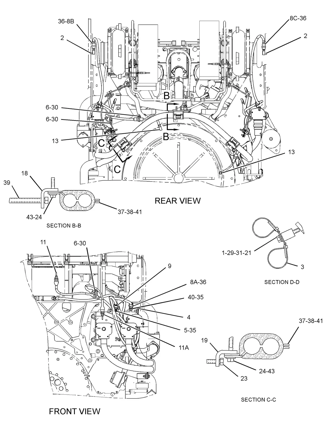 3516B · ELECTRICAL AND STARTING SYSTEM · 232-0016 CAT parts diagram