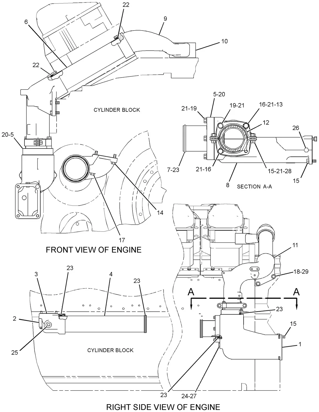 3516C · COOLING SYSTEM · 210-2575 CAT parts diagram