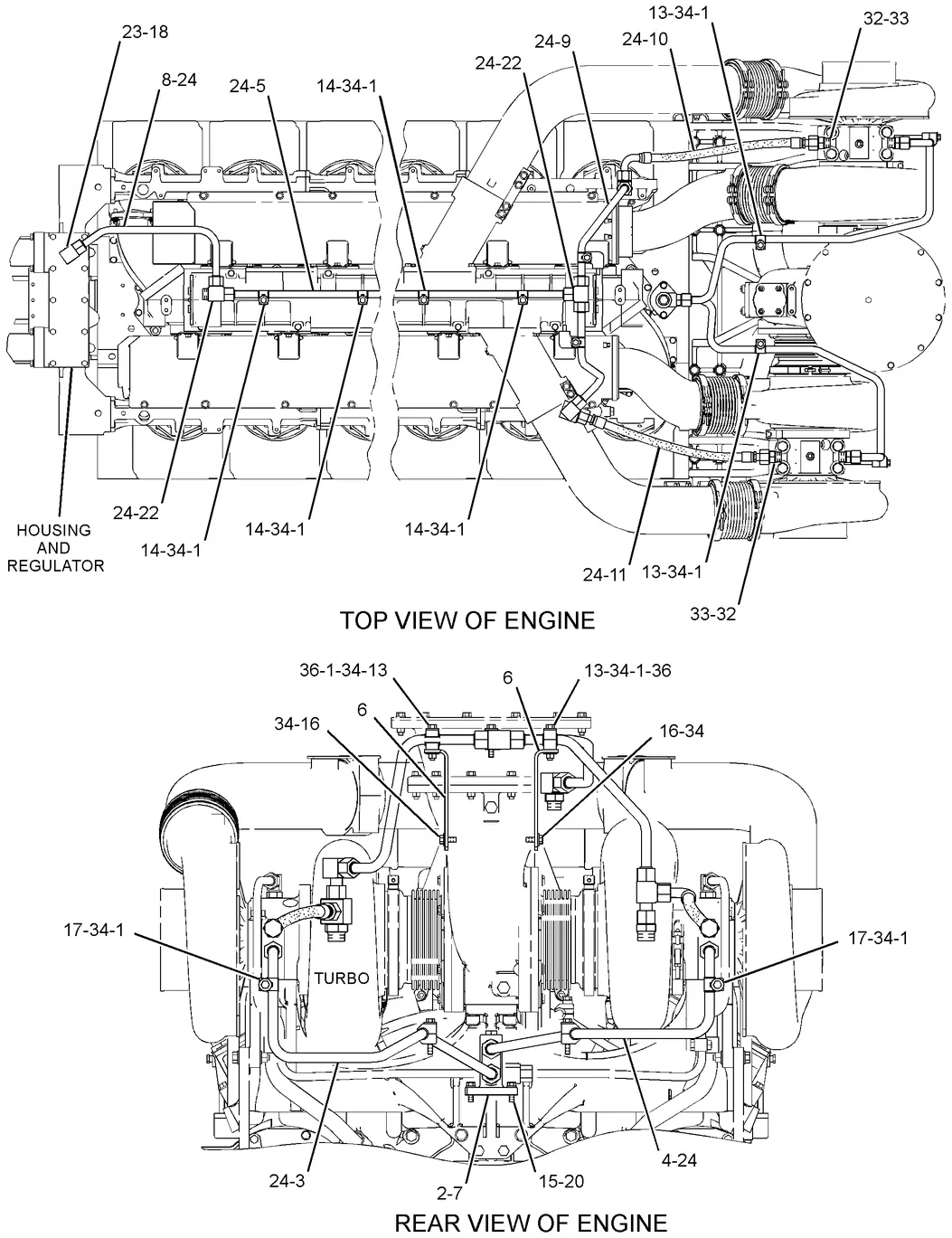 3516C · COOLING SYSTEM · 308-6816 CAT parts diagram