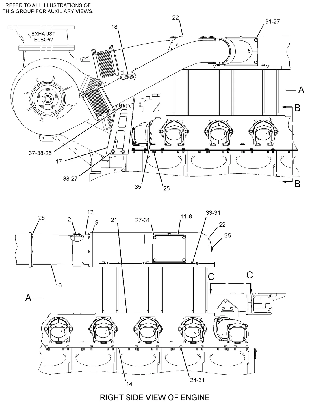 3516C · AIR INLET AND EXHAUST SYSTEM · 282-4176 CAT parts diagram