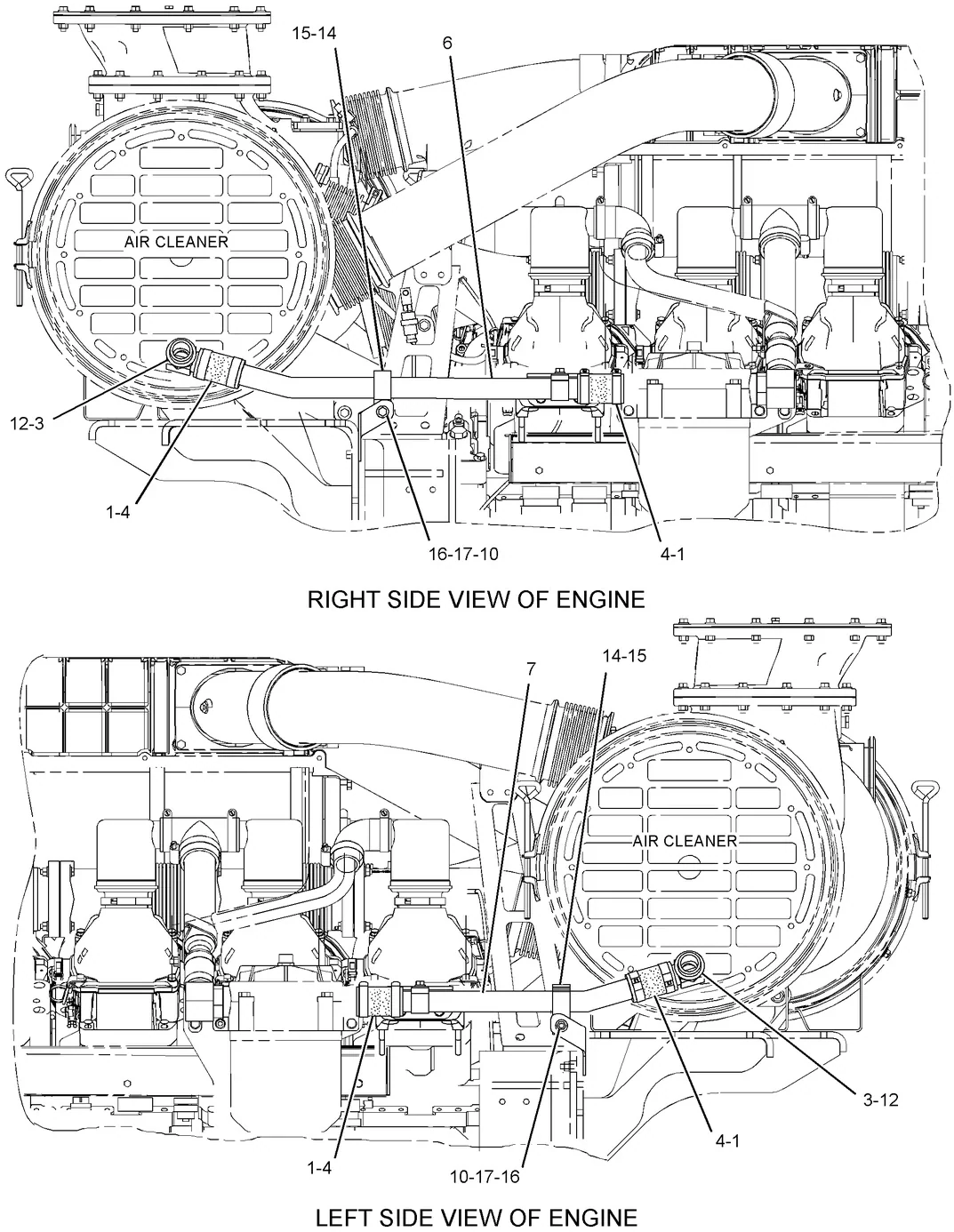 3516C · AIR INLET AND EXHAUST SYSTEM · 285-5339 CAT parts diagram