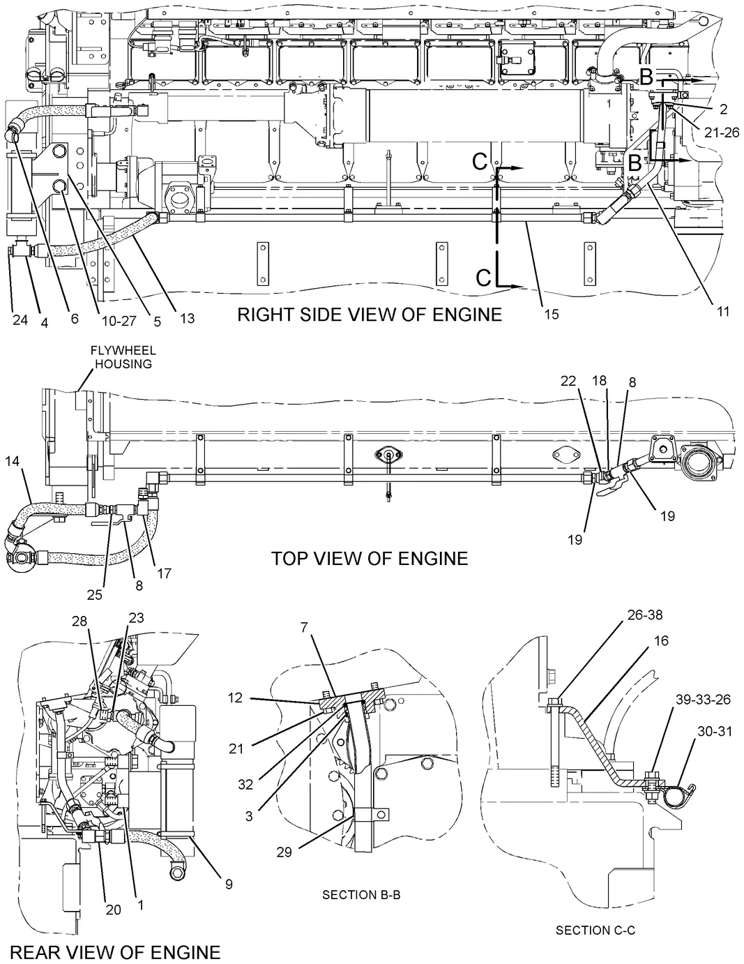 3516C · ELECTRICAL AND STARTING SYSTEM · 294-3308 CAT parts diagram