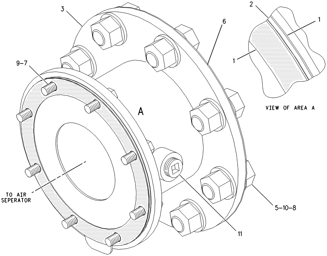 3616 · COOLING SYSTEM · 201-5221 CAT parts diagram