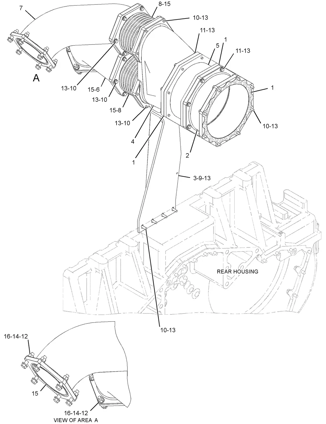 3616 · AIR INLET AND EXHAUST SYSTEM · 153-8405 CAT parts diagram