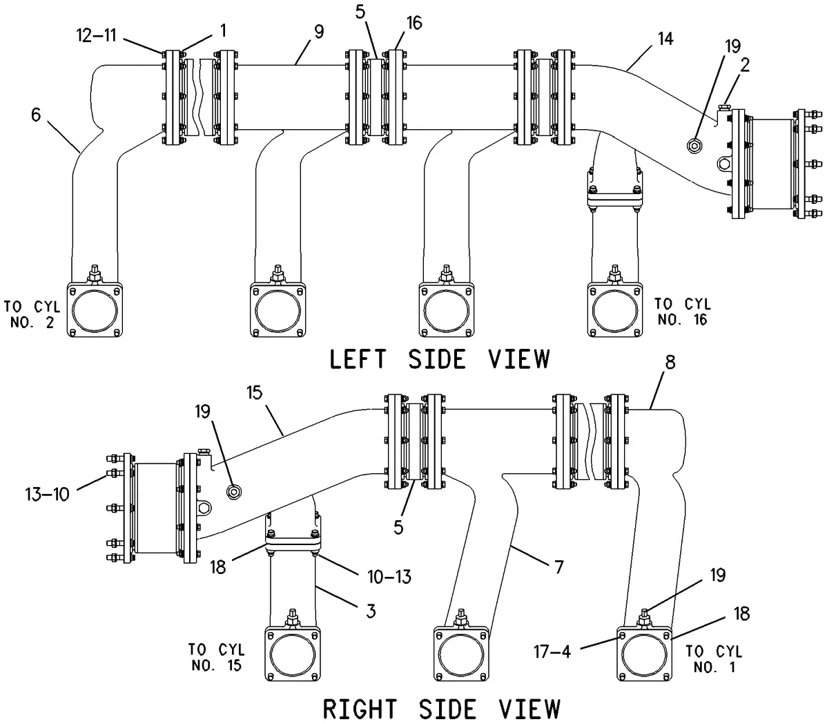 3616 · AIR INLET AND EXHAUST SYSTEM · 125-2453 CAT parts diagram
