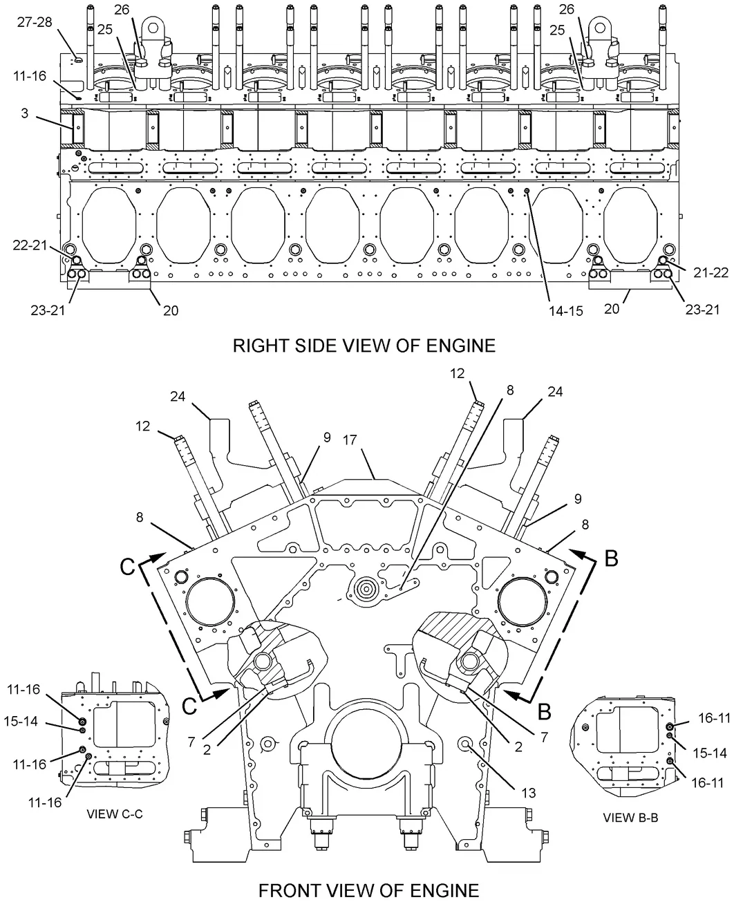 3616 · BASIC ENGINE · 149-0491 CAT parts diagram
