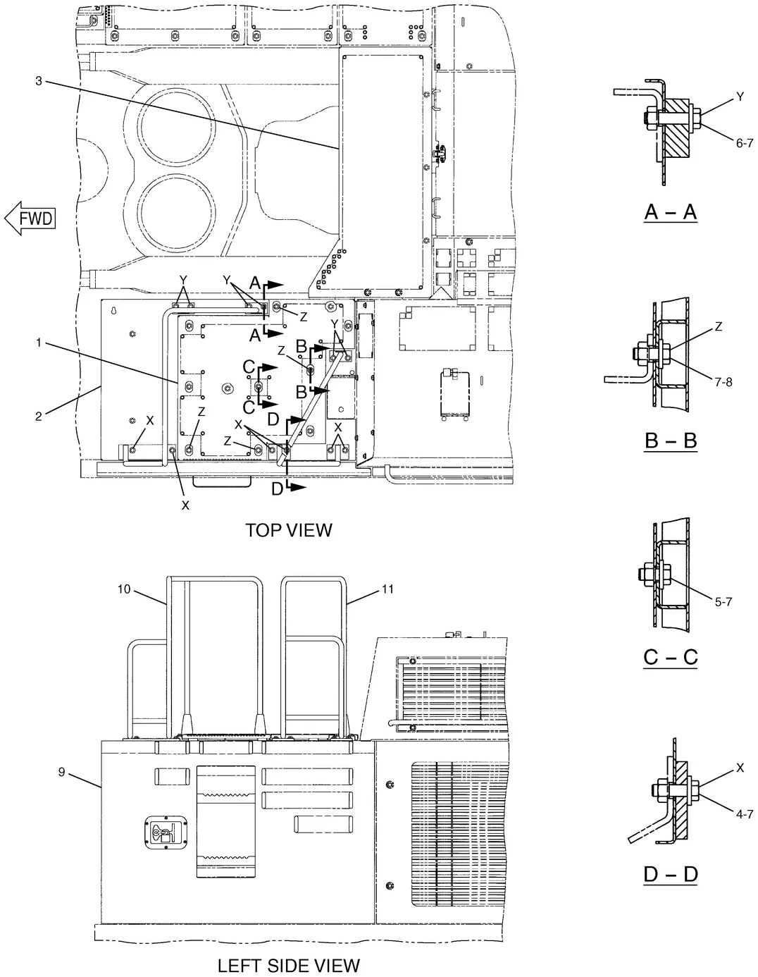 365B · FRAME AND BODY · 218-7986 CAT parts diagram