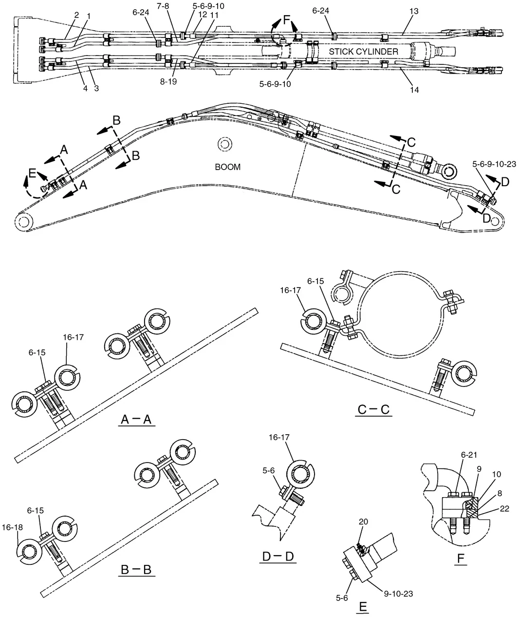 365B · HYDRAULIC SYSTEM · 207-6523 CAT parts diagram